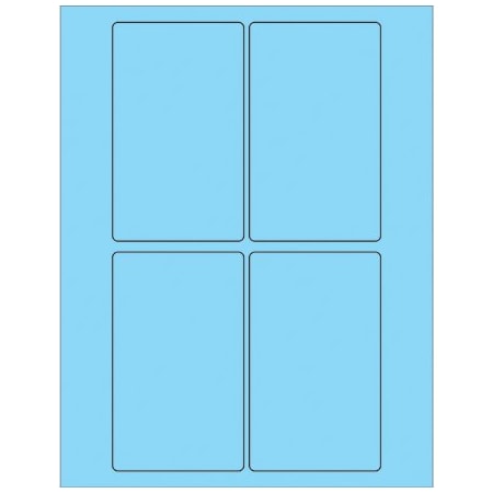 Bsc Preferred 3 x 5'' Fluorescent Pastel Blue Rectangle Laser Labels, 400PK BUY00024122